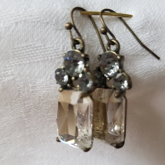 Vintage Retro Crystal/Rhinestone Earrings - Picture 4 of 6